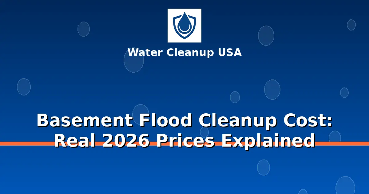 Basement Flood Cleanup Cost: Real 2026 Prices Explained