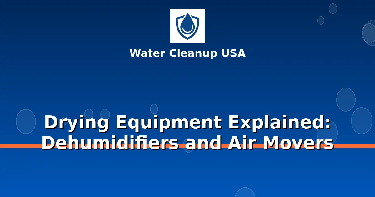 Drying Equipment Explained: Dehumidifiers and Air Movers