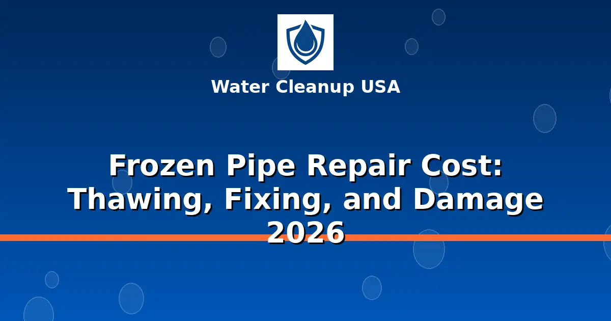 Frozen Pipe Repair Cost: Thawing, Fixing, and Damage 2026