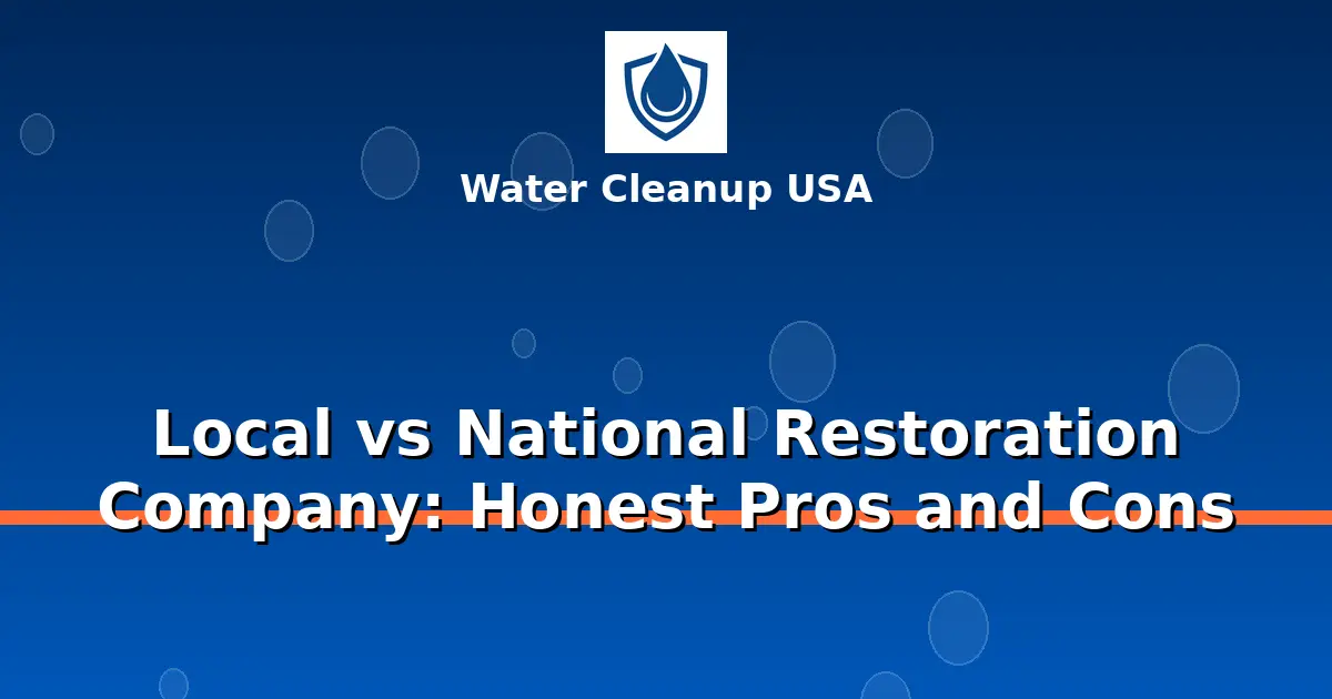 Local vs National Restoration Company: Honest Pros and Cons