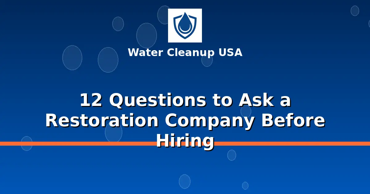 12 Questions to Ask a Restoration Company Before Hiring