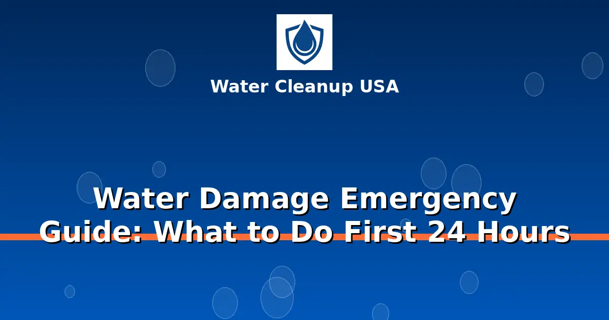 Water Damage Emergency Guide: What to Do First 24 Hours